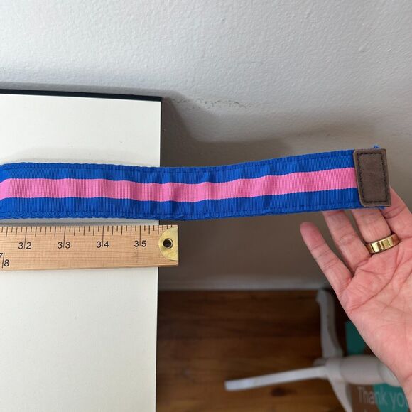 Abercrombie & Fitch Pink & Blue Stripe Canvas Belt Strap 28 - Picture 7 of 9
